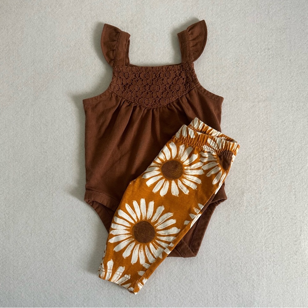 2 pc. Set Bodysuit with Floral Pants